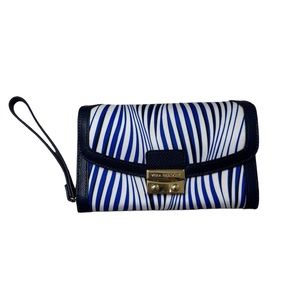 Vera Bradley Ultimate Wristlet Wallet - Wavy Stripe - Navy Blue & White - NWT
